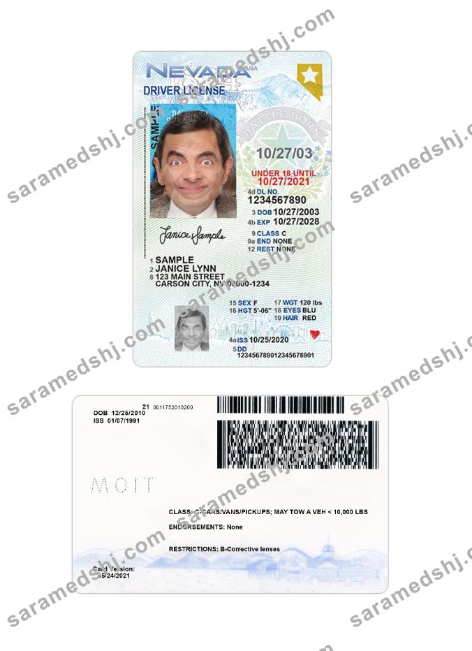 USA Nevada under 21 driving license